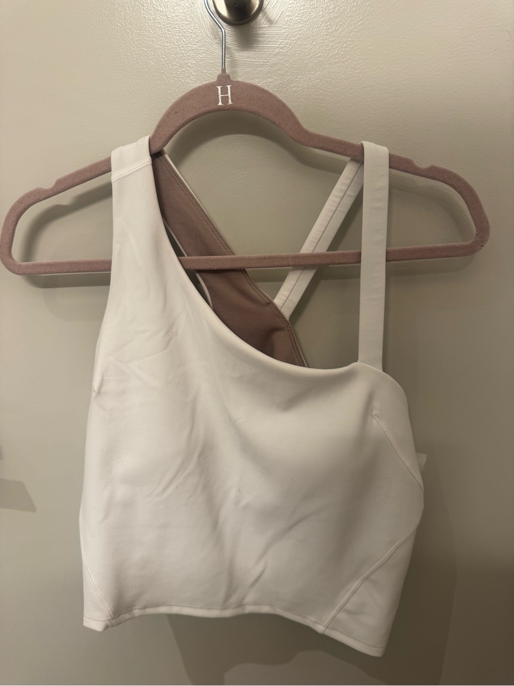 Lululemon One-Shoulder Cropped Tank Top - White